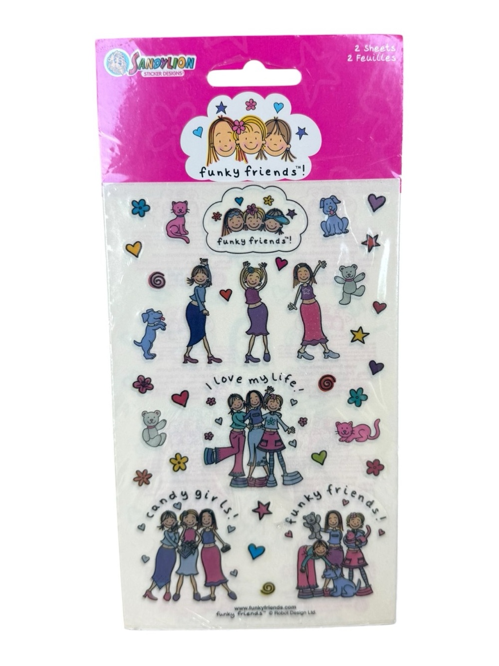 Vintage SandyLion Funky Friends Stickers Multicolor Sealed NOS 2 Sheets